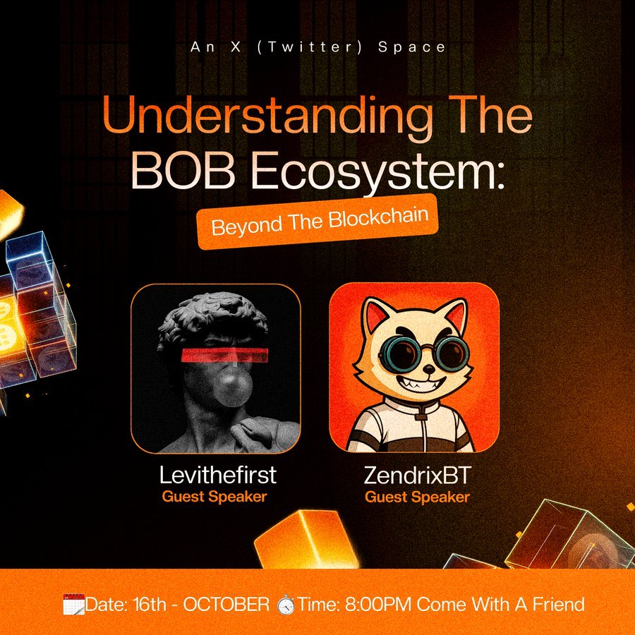 gBOB frens ❤️

Been off for a bit handling some irl stuff, big thanks to everyone who checked in, it truly meant a lot.

Feels great to be back, and what better way to mark the comeback than joining my fellow <a href="/build_on_bob/">BOB</a> believers on a space later today?

Set your reminders,