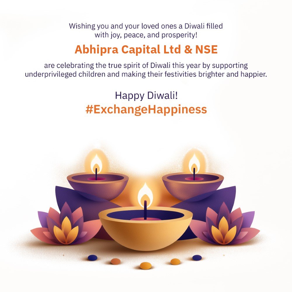 Spreading light, love, and smiles this Diwali

We're celebrating the true spirit of Diwali by contributing towards the joy of underprivileged children. Let's #ExchangeHappiness together with <a href="/NSEIndia/">NSE India</a>.

 #DiwaliJoy #NSEIndia #FestivalOfLights #SpreadSmiles #CelebrateWithPurpose