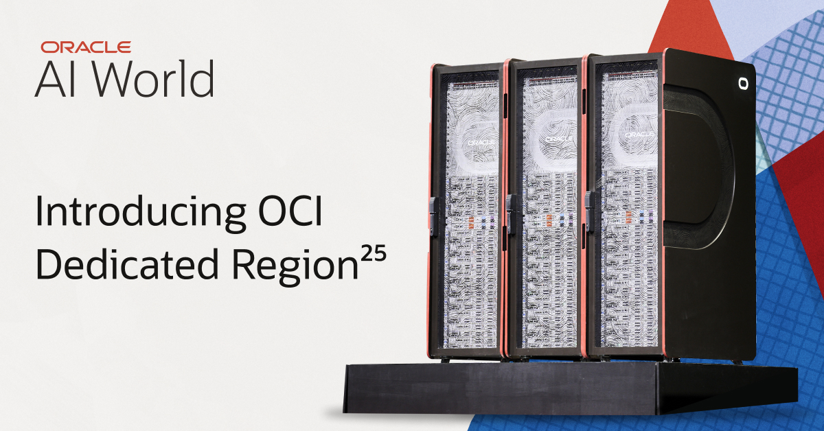 Learn how OCI Dedicated Region²⁵ will help Oracle customers rapidly deploy the latest AI and cloud services in just a matter of weeks and with only three server racks. social.ora.cl/6014AF3Vm #AIWorld