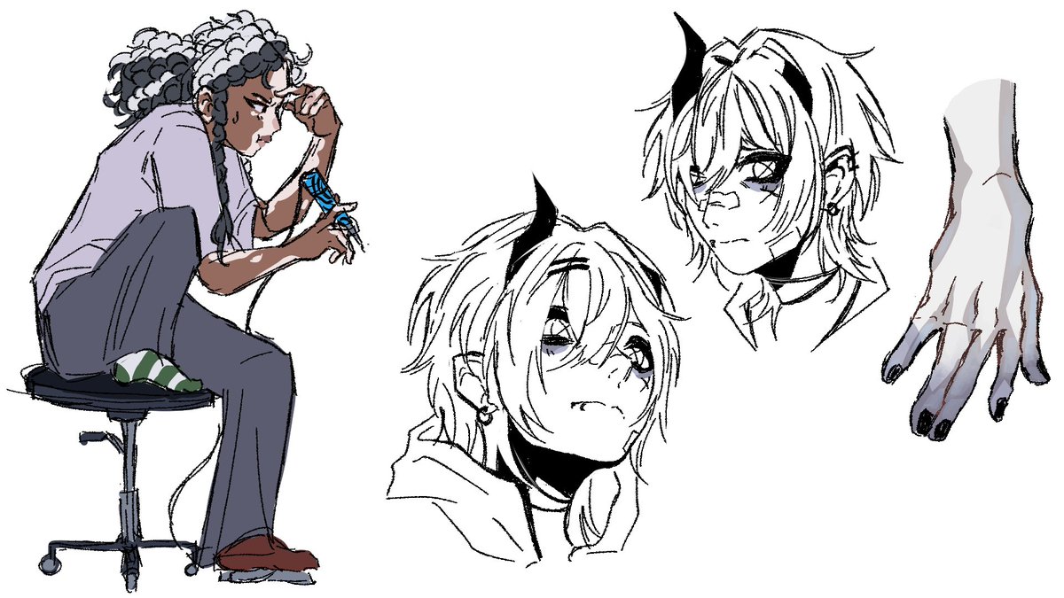 Ichikaide's tweet photo. Made some quick sketches to fight my perfectionism
#AnimeArt #characterdesign #manga #illustration #originalcharacter #OC #sketch https://t.co/djy3i2fvx9