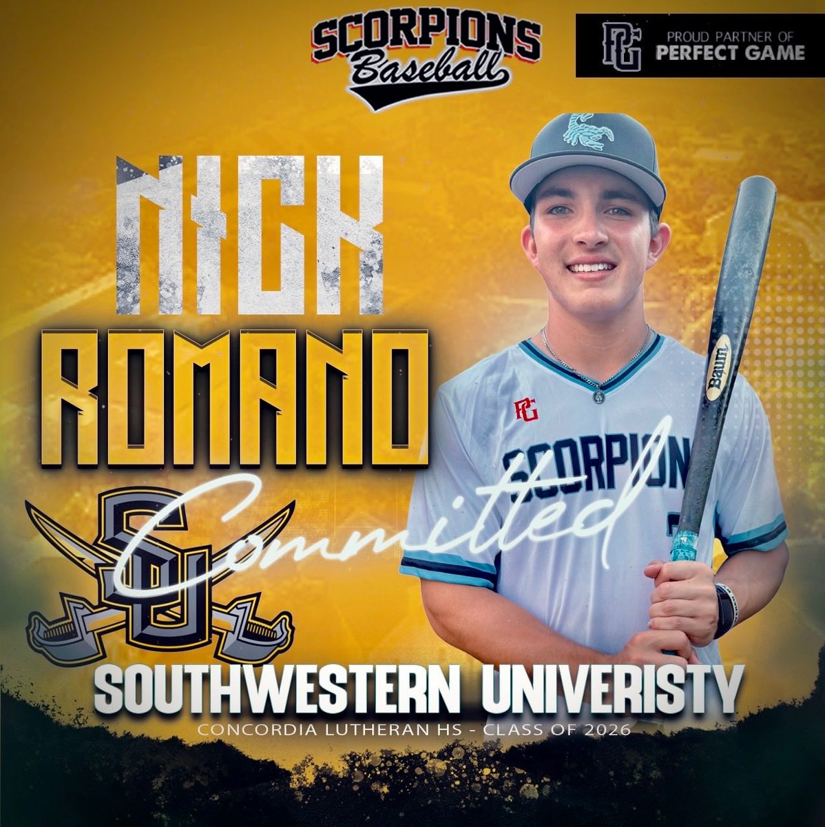 👏👏👏 Congratulations to Nick Romano ‘26 on his commitment to Southwestern University!