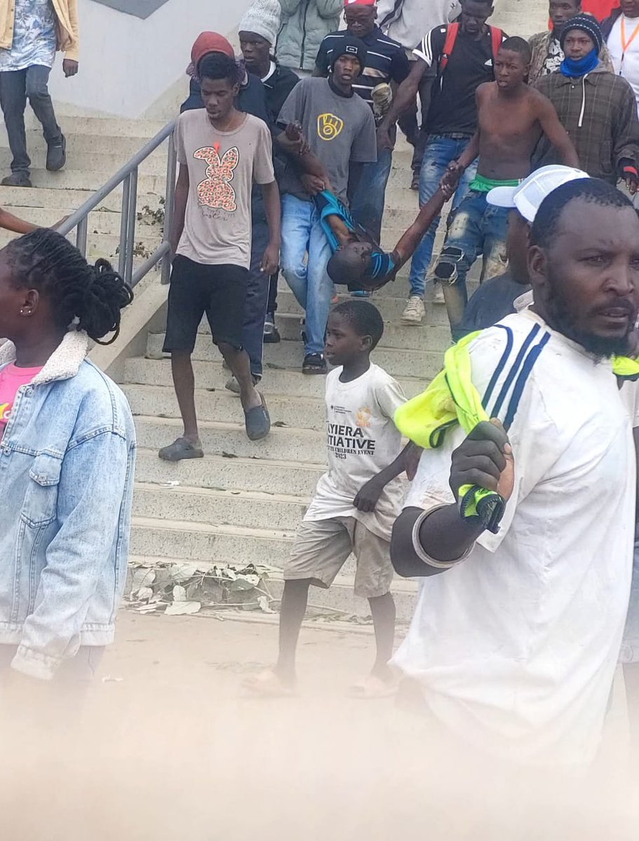 Kenya Police have turned Kasarani Stadium into bloodbath

Someone's son came to Mourn Baba, Someone's daughter came to mourn Baba, but they will not be returning home today.
Airport Security Kasarani Stadium Opoda