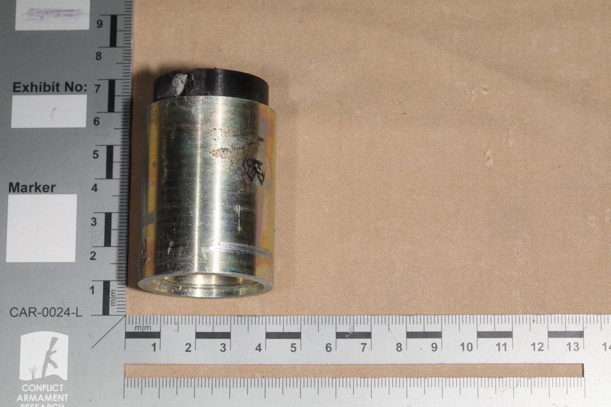On 10 October 2025, a CAR field team in Ukraine physically documented a modified North Korean submunition that was recovered following an attack on the port city of Kherson on 23 September 2025. 🧵 (1/5)