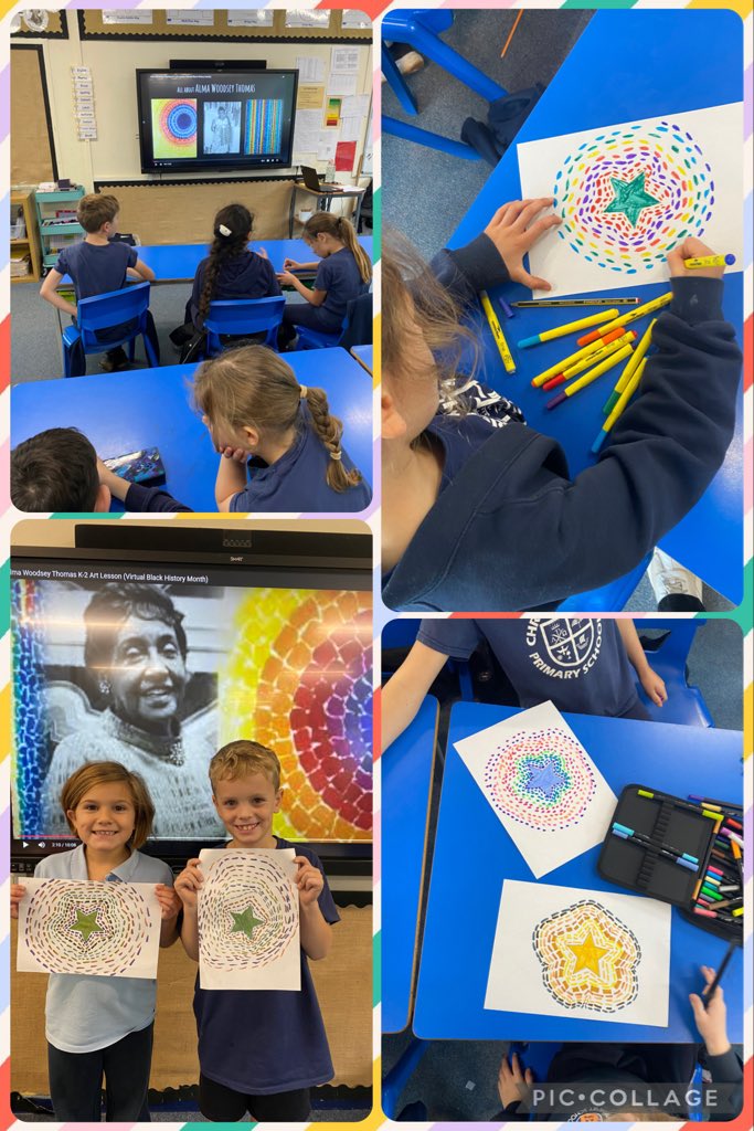 #CtkCardiffy3 have been inspired Alma Woodsey Thomas and recreated some of her artwork. Her paintings are well known for the rhythm, colour and patterns she uses!🎨 #BlackHistoryMonth