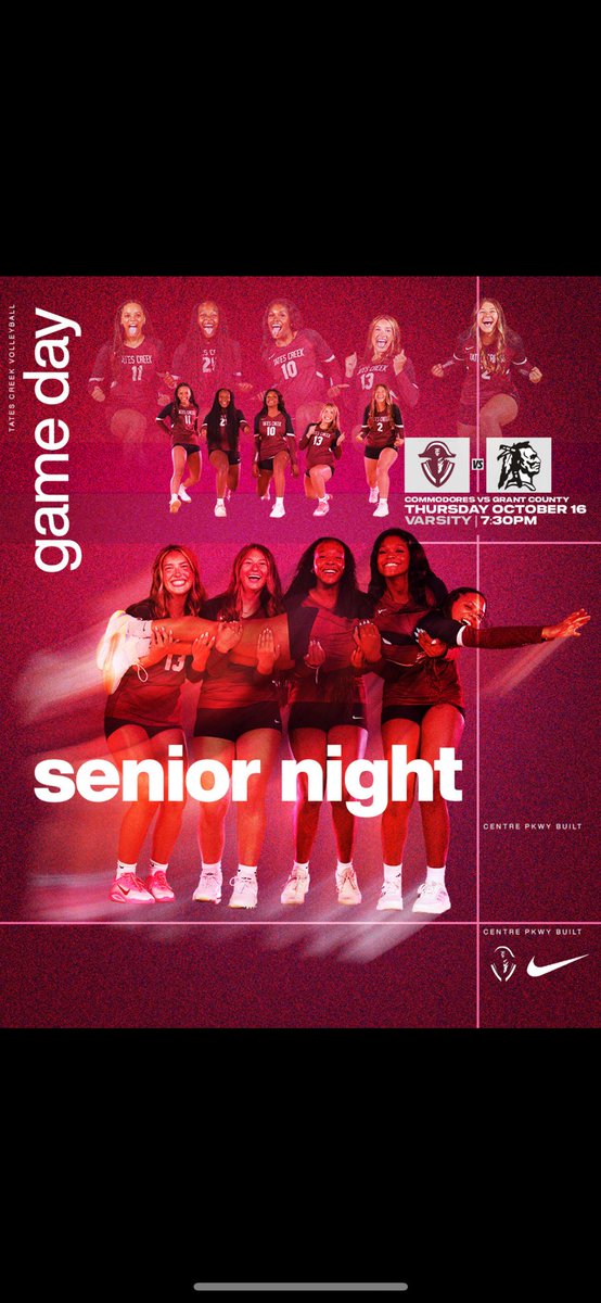 SENIOR NIGHT! Senior ceremony around 7:15! We can’t wait to honor our TCVB class of 2026!