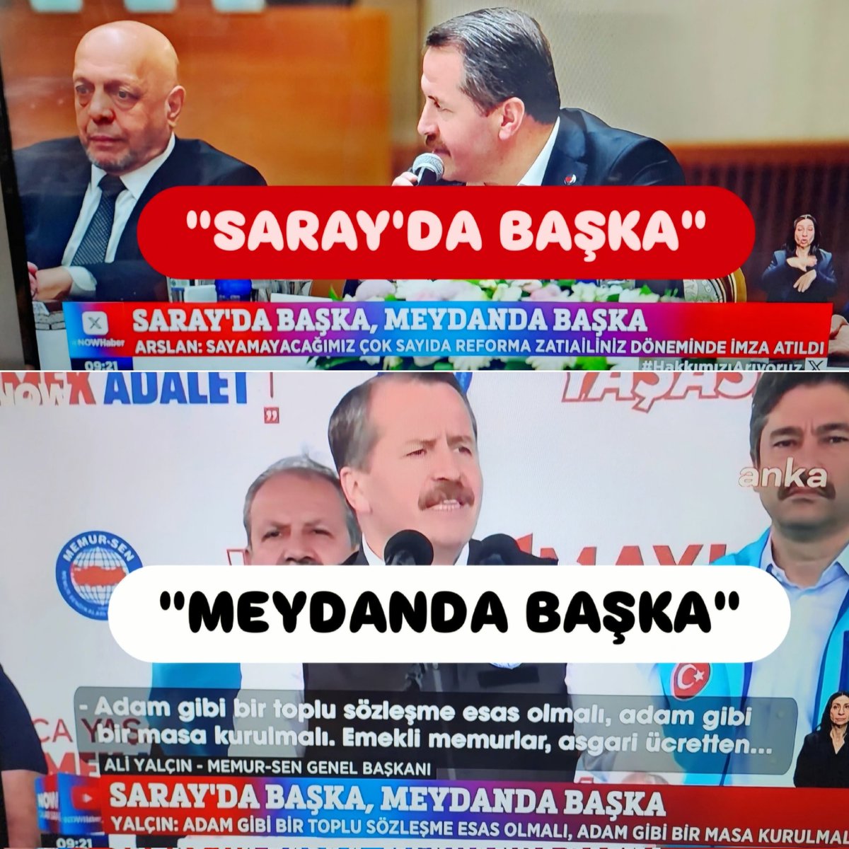 <a href="/karaardicali/">Ali DÜNDAR</a> <a href="/EgitimBirSen/">Eğitim-Bir-Sen</a> <a href="/MemurSenKonf/">Memur-Sen</a> <a href="/emekli_memursen/">Emekli Memur-Sen</a> <a href="/MemurSenKadin/">Memur-Sen Kadın Komisyonu</a> <a href="/_aliyalcin_/">Ali YALÇIN</a> <a href="/sdaolgun/">Seda Olgun</a> Memur u ve #EmekliMemur u satan 
İktidar güdümlü sarı sendikaların
Yetkili sendika olması❗
Suçun büyüğü de  memurların hala bu sendikalara üye olması‼️
#MemurEmeklisineAdalet 
<a href="/MemurSenKonf/">Memur-Sen</a> 
<a href="/_aliyalcin_/">Ali YALÇIN</a> 
<a href="/Kamu_Sen/">Türkiye Kamu-Sen</a> 
<a href="/OnderKahveci/">Önder Kahveci</a> 
<a href="/TurkesGuney/">Türkeş Güney</a>