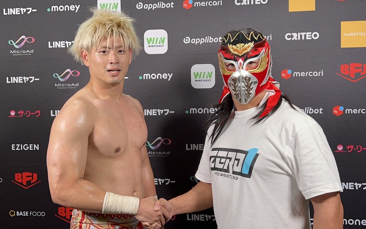 ZERO1_Wrestling's tweet image. 【10.16NOAH後楽園ホール】
ハヤブサ、11.10 ZERO1後楽園大会・一騎打ちに向け清宮海斗を電撃訪問！！

熱戦を誓い合う熱い握手！！

#noah_ghc
#pwzero1
#ゼロワン後楽園