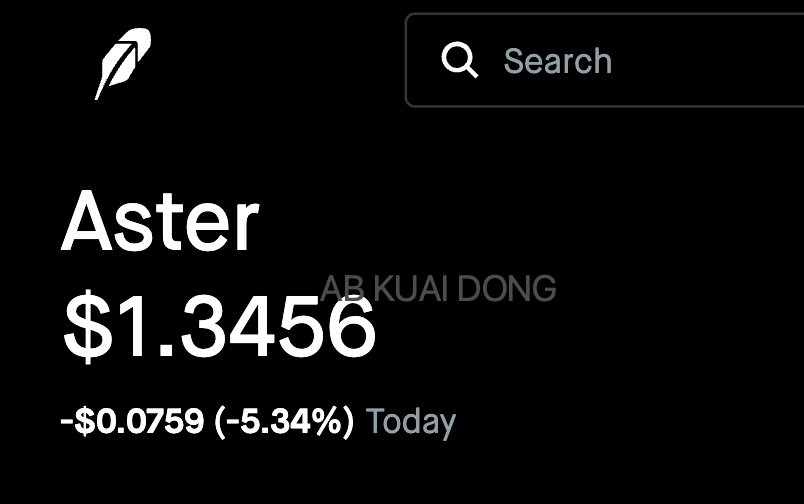 _FORAB's tweet photo. Robinhood 宣布上线 ASTER 代币。

这是继上次 TON 之后，Robinhood 再次在美国区域上线 Coinbase 没上过，但被 Robinhood 抢上的项目。

Coinbase 当前份额流失最大的对手，不是币安，而是 Robinhood。

相关交易页面，已显示 ASTER / 美元交易对。 https://t.co/oUNOwgx9jm