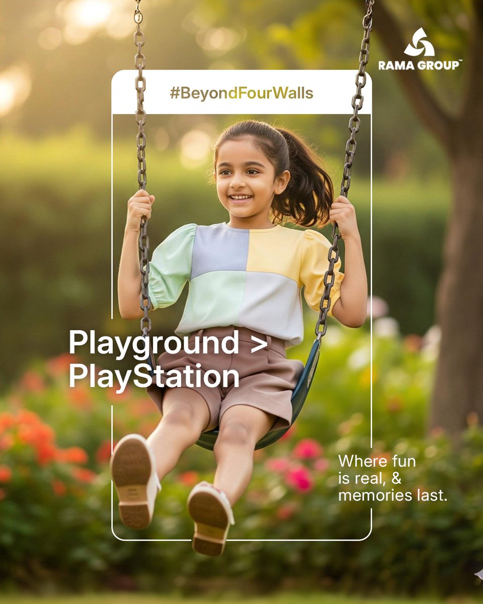 RamaGroup_India's tweet photo. Because the best childhood memories aren’t made behind a screen.

#BeyondFourWalls #PlaygroundFun #KidsAmenities #RealEstateIndia #FamilyFriendlyHomes 

[real estate with playground, kids play area in apartments, family-friendly homes, residential projects in Pune] https://t.co/eFBmuh9DZJ