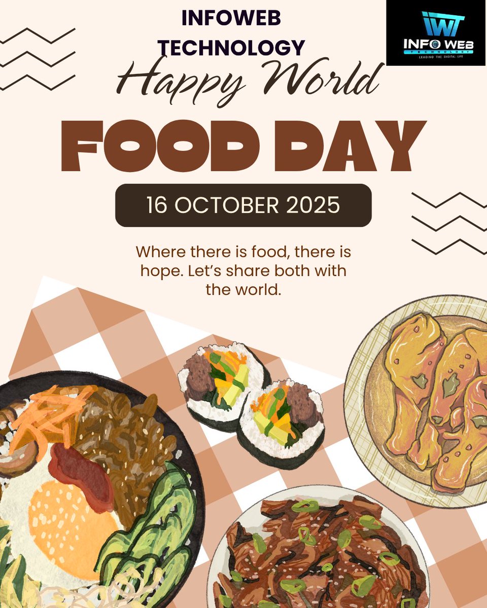 infowebtech26's tweet image. 🌍 Happy #WorldFoodDay!
Where there is food, there is hope — let’s share both with the world. ❤️
#InfowebTechnology #FoodForAll #ShareTheMeal #GlobalUnity #HopeAndFood