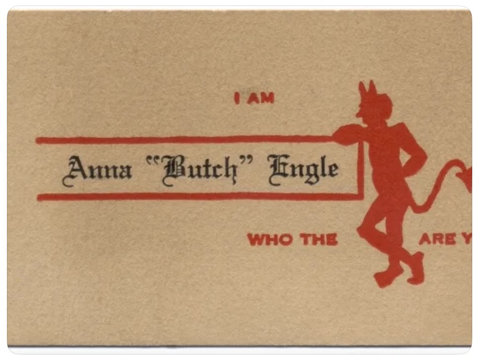Victorian calling card of Anna “Butch” Engle.