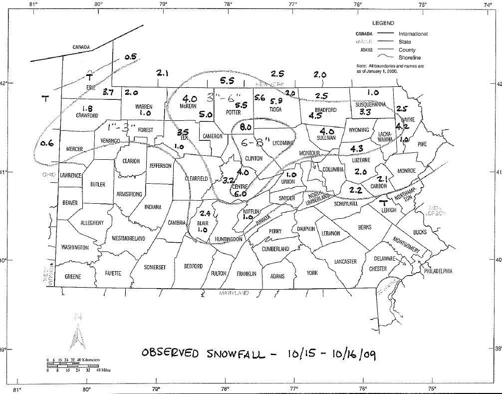 16 years ago, a very early season snowstorm brought heavy, wet snow and several power outages/trees down across northern and central PA. #PAwx