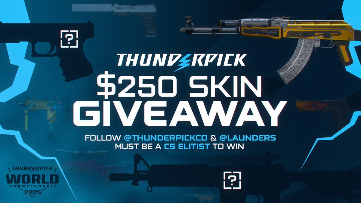 launders's tweet image. THUNDERPICK ELITISTS GIVEAWAY #4 🎁

Another $250 USD mystery skin

Must follow @thunderpickco, RT and @ someone who is over 150cm

Elitists ONLY, winner drawn in 1 week🔐
