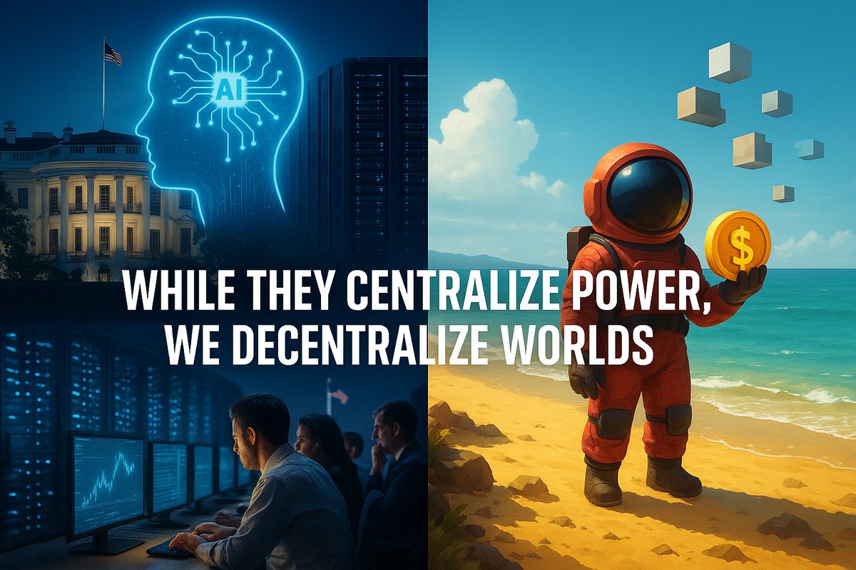 ReEarthProject's tweet image. As @AJEnglish reports, the US government just unveiled an AI Action Plan to keep America ahead in the global AI race. More data centers, fewer regulations. 🇺🇸🤖

While they’re centralizing power, @blockstranding is decentralizing worlds. 🌊

#STRAND #BlockchainGaming #Web3 #AI