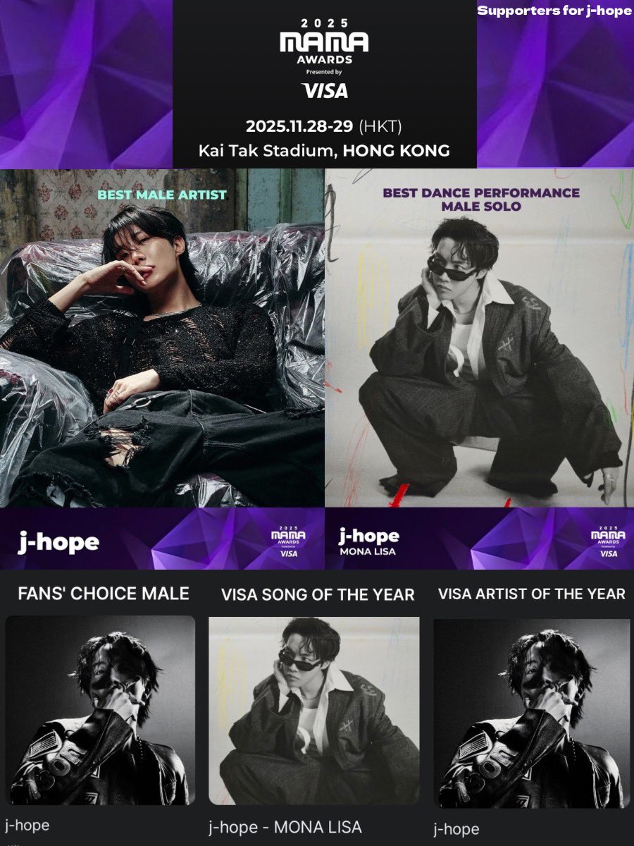 🏆✨️2025 MAMA AWARDS 🏆✨️ j-hopeが5つの部門にノミネートしま