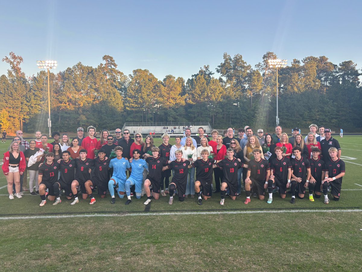 M Soccer: We had the privilege to honor 15 seniors last night. This group has continued to push this program each year. Finish the season strong, guys!