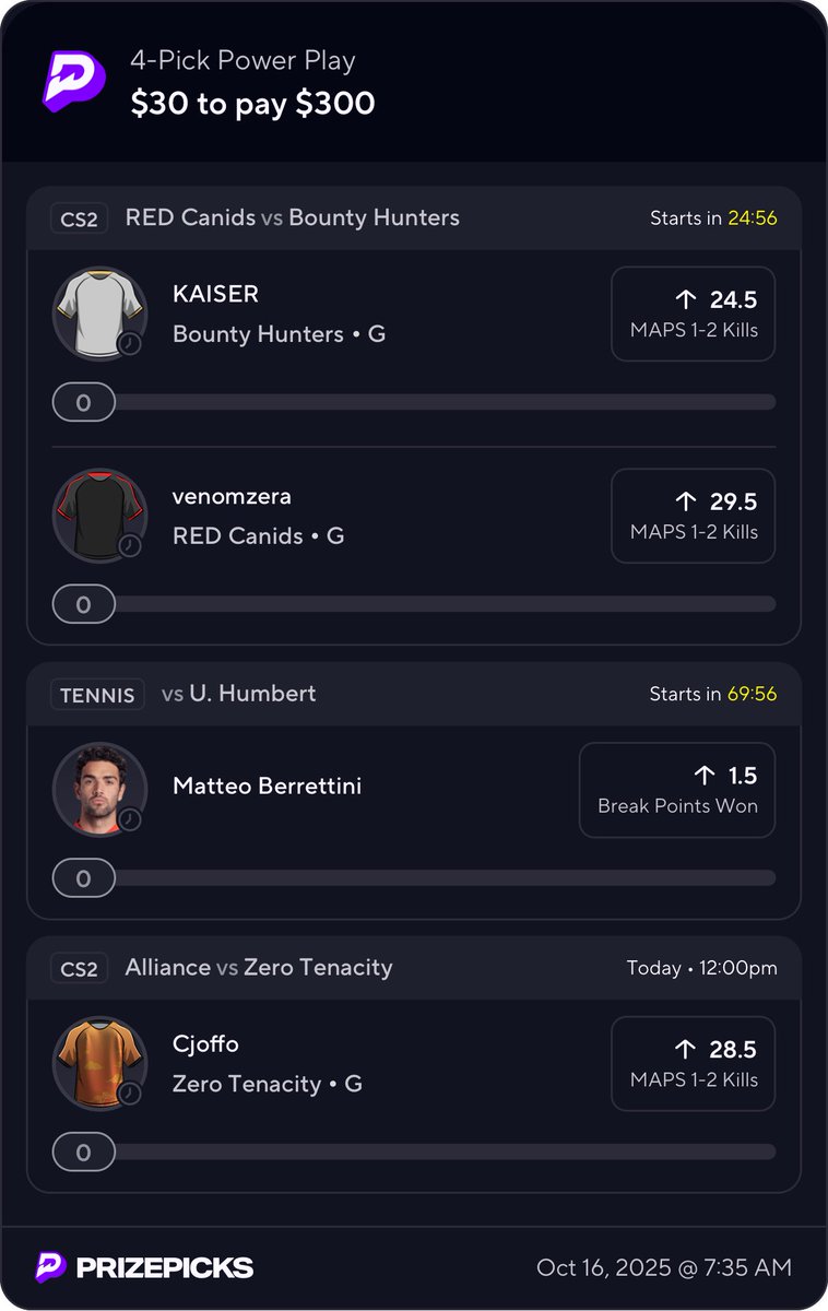funeralwake's tweet image. Let’s get this 300$ babyyyy #prizepicks #PRIZEPICKSCSGO #prizepickscs2 #prizepickstennis