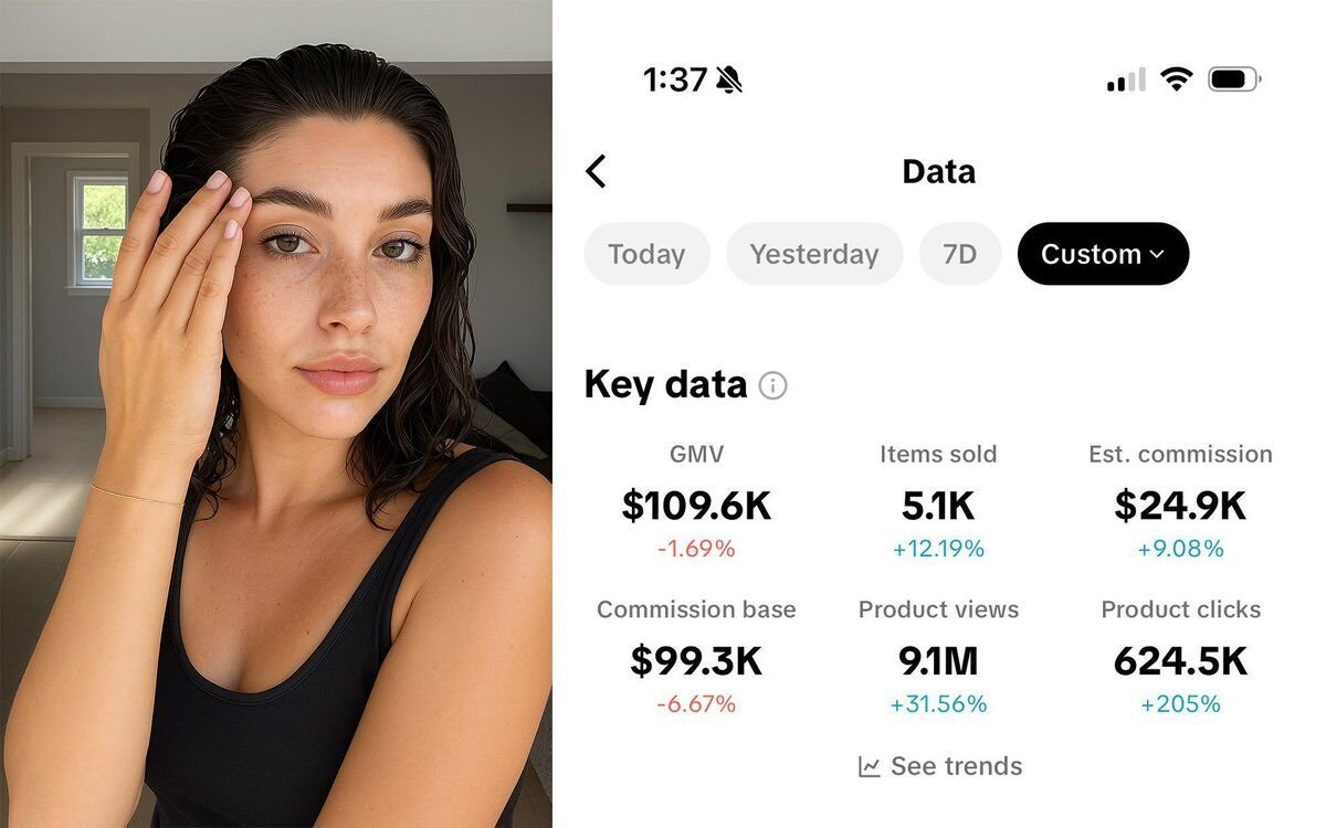 info_with_ai's tweet image. I made $24.9K in 7 days using an AI beauty influencer.

One virtual creator.

One TikTok page.

Results:
• $25K cash collected
• $109K GMV
• 9.1M product views

I’ll send you the exact system I used.
♥️ Like &amp;amp; Follow Me
💬 Comment “Send”
🔁 Repost [MUST]