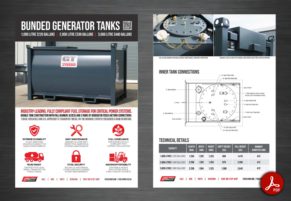 🔍 Did you know... not all diesel generator tanks are designed and built to the same standard?

Introducing the Fuel Proof Bunded Generator Tank with Manway. Engineered for rugged reliability, stackable efficiency, and legendary long-term performance. Proudly made in Britain. 💪