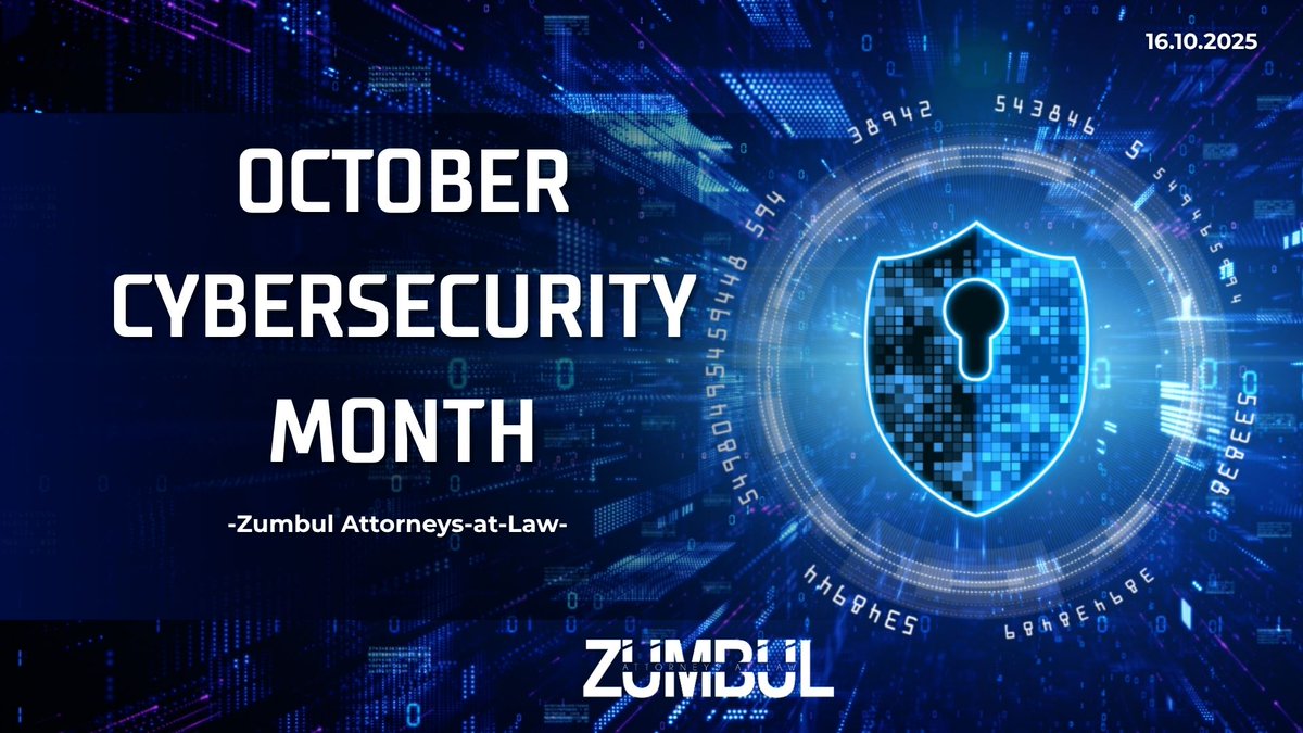 AtZumbul's tweet image. 🔒 Cybersecurity Month 2025 – Stay Safe Online
October is Cybersecurity Awareness Month, a reminder that small actions can make a big difference in protecting personal, professional, and organizational data.
#Cybersecurity #DataProtection #Compliance #StaySafeOnline #zumbullaw
