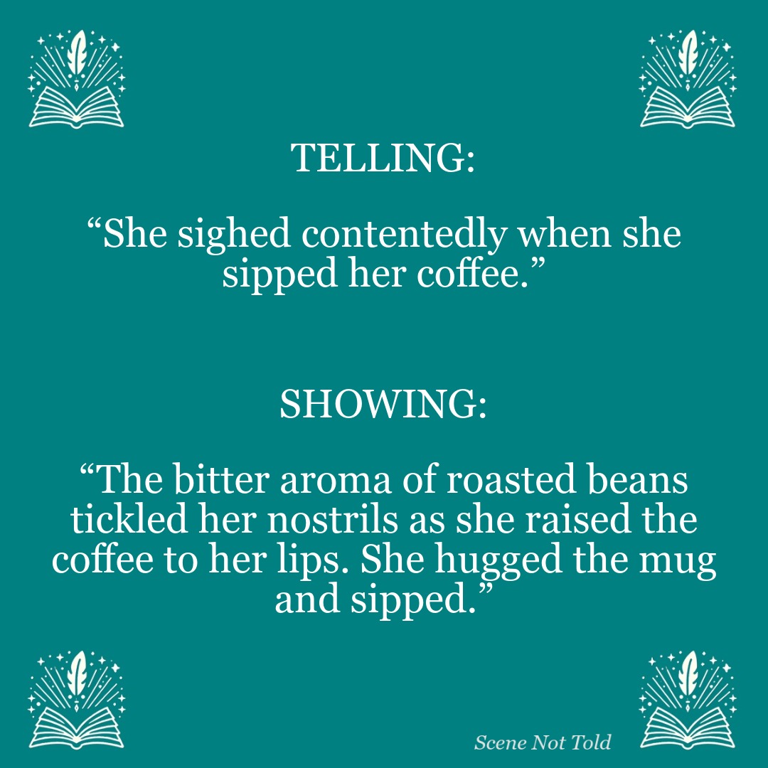 SceneNotTold's tweet image. We had enough of regurgitating the same five show don&apos;t tell examples. So we wrote 15 new ones. No copy-pasted emotions. No AI slop. Just vivid, human writing. scenenottold.com/15-show-dont-t… #showdonttell #writingtips #creativewriting #writingadvice