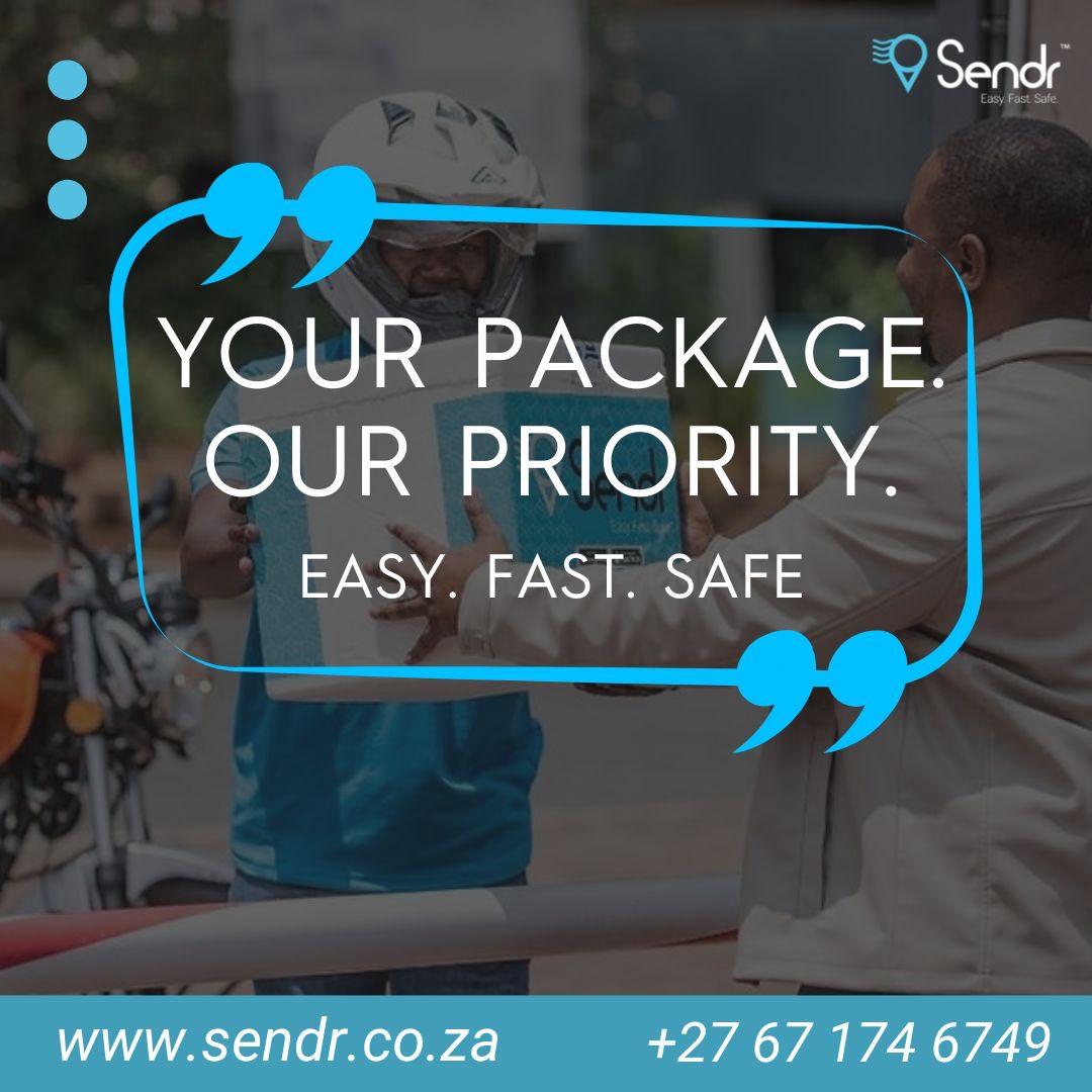 Sendrsa's tweet image. 📦 YOUR PACKAGE. OUR PRIORITY.

Instant collections, real-time tracking &amp;amp; record-fast delivery.
Because your time matters.

Easy. Fast. Safe.

🌐 sendr.co.za | 📞 +27 67 174 6749

#Sendr #EasyFastSafe #YourPackageOurPriority #CourierService #DeliveryDoneRight