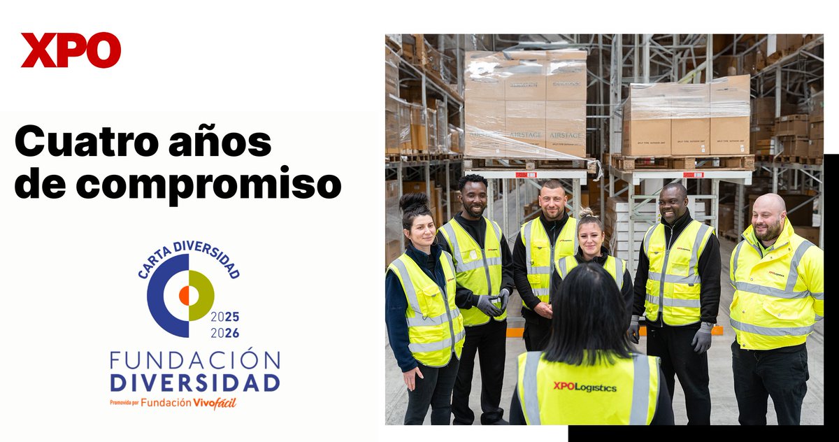 En XPO Logistics, la diversidad y la inclusión son parte esencial de nuestra cultura. 

Renovamos por cuarta vez nuestra adhesión a la #CartaDeLaDiversidad de <a href="/Fund_Vivofacil/">Fundación Vivofácil</a>, reafirmando nuestro compromiso con entornos laborales equitativos e inclusivos. 🌍