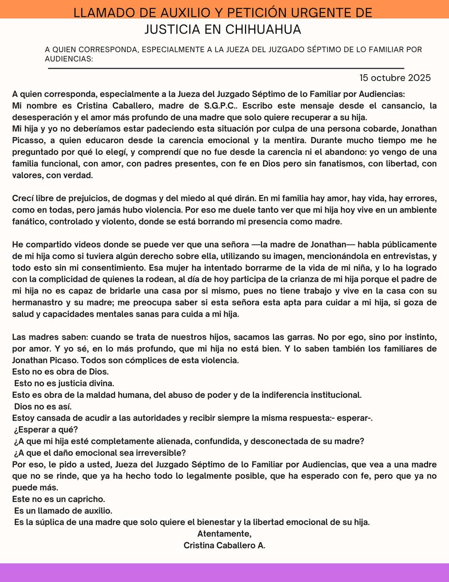 La visibilidad puede ayudarme a recuperar a mi hija, ayudame a compartir.
<a href="/ComandanteChupa/">Rabi Isaac Crewpash</a>  <a href="/luiscarloshdv/">Luis Carlos Hernández</a>