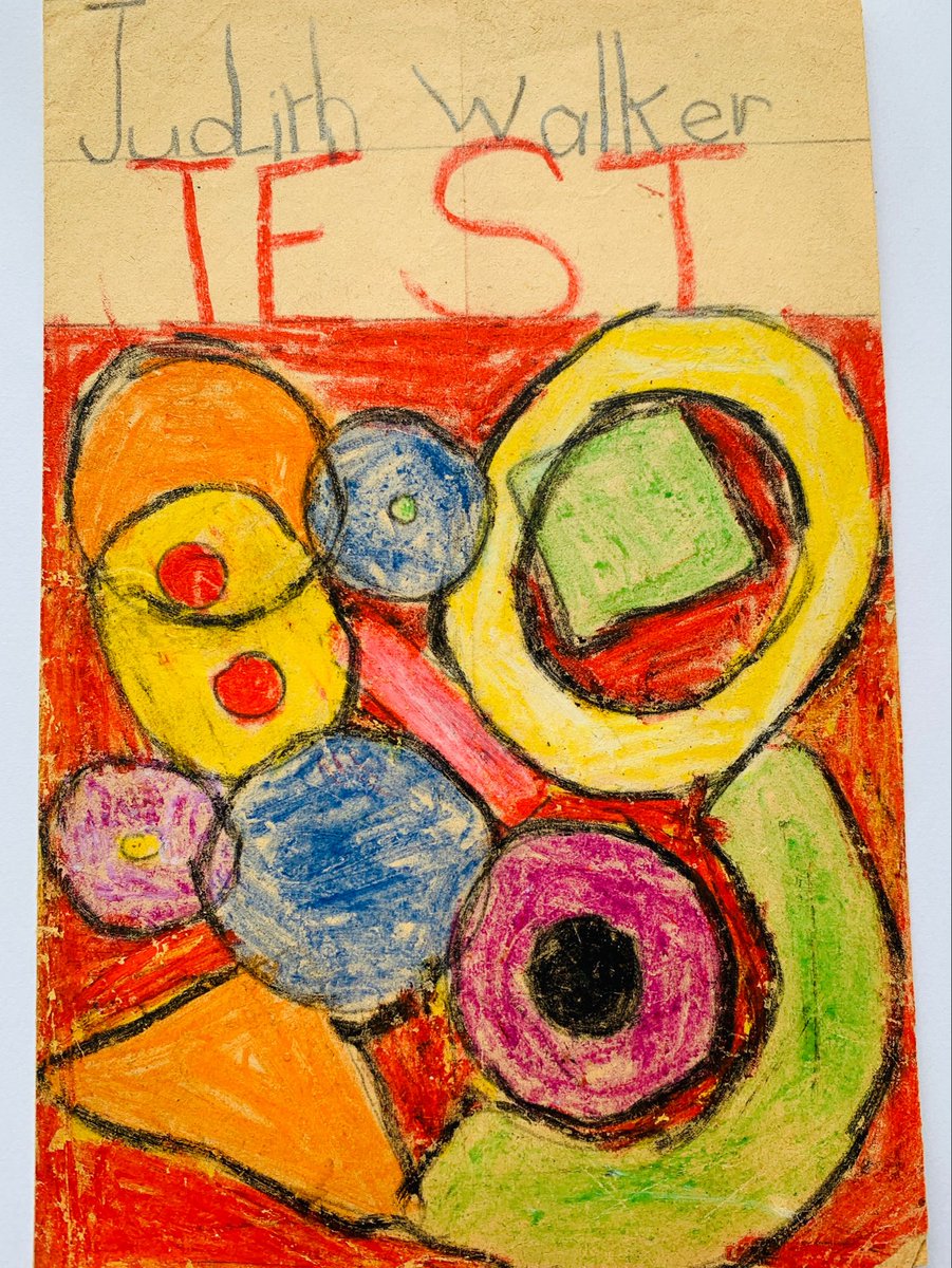 judith_walker1's tweet image. Found this drawing I did at infants school think I showed promise as a colourful abstract artist even then #colourful #childsdrawing