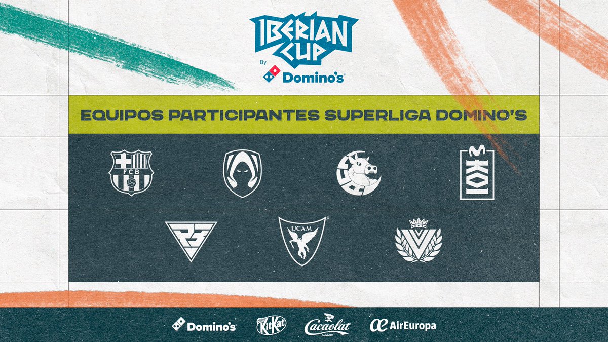 LVPesLoL's tweet image. ¡Empezamos con los anuncios de los equipos participantes de la Iberian Cup by Domino's 2025! 🤩
Por parte de la #SuperligaDominos:
🔹@FCBeSports 
🔹@HereticsLeague 
🔹@LUAGaming_ 
🔹@MovistarKOILoL 
🔹@RambootClub 
🔹@UCAM_esports 
🔹@VVV_ESP