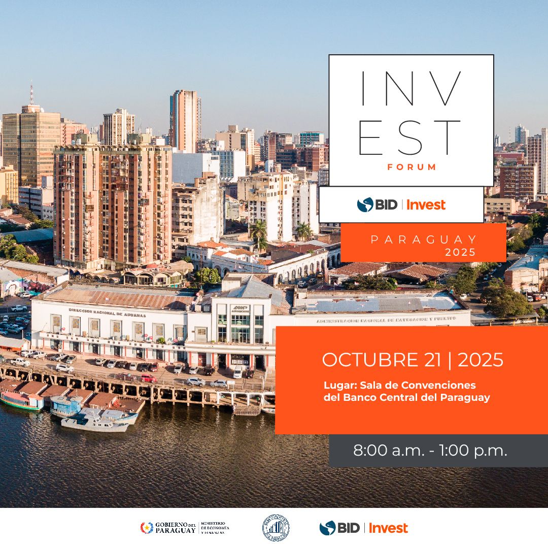 MEF_Paraguay's tweet image. 📢 El @el_BID con apoyo del #MEF y el @BCP_PY, invitan al sector empresarial al #InvestFórumParaguay2025 para explorar oportunidades de inversión, financiamiento y colaboración empresarial. 
🗓️21/10 | 8:00-13:00 | Registro: bit.ly/4q1J5gP