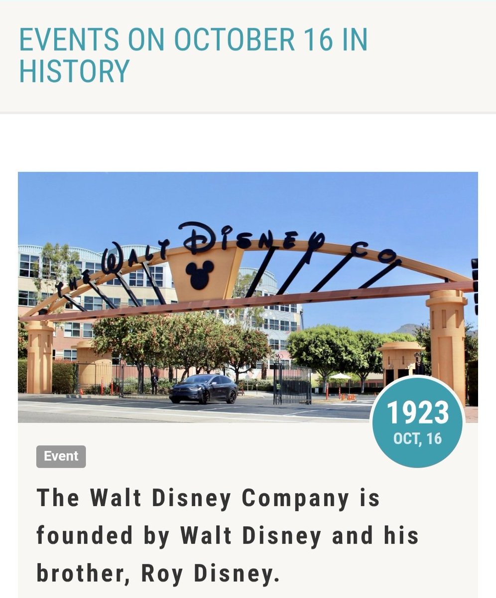 The Walt Disney Company was founded on October 16, 1923.
102 years.
°o°