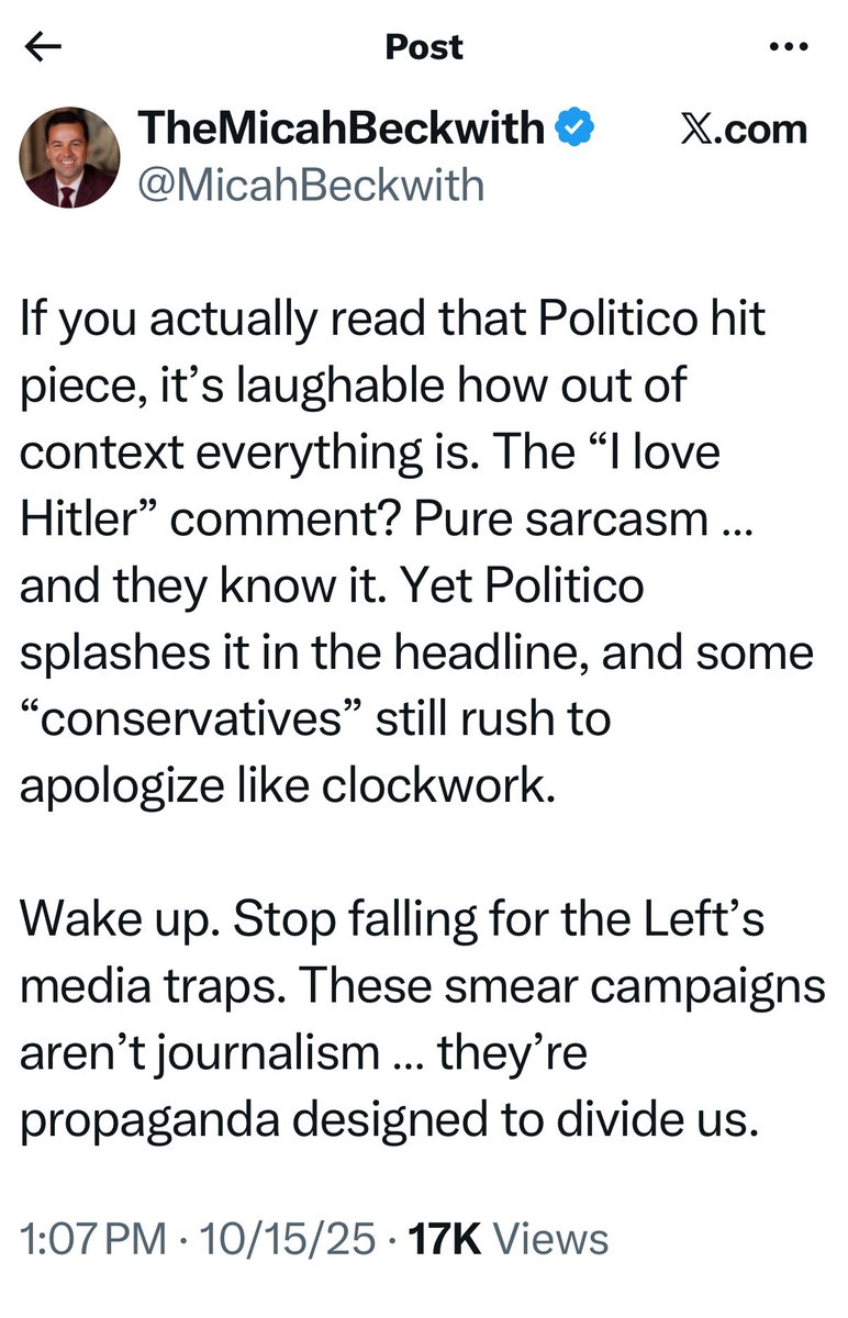 Pastor Beckwith - consult your Bible - Proverbs 17:28

I’d suggest dropping the facade that you’re a Christian if you don’t outright condemn this vile behavior.