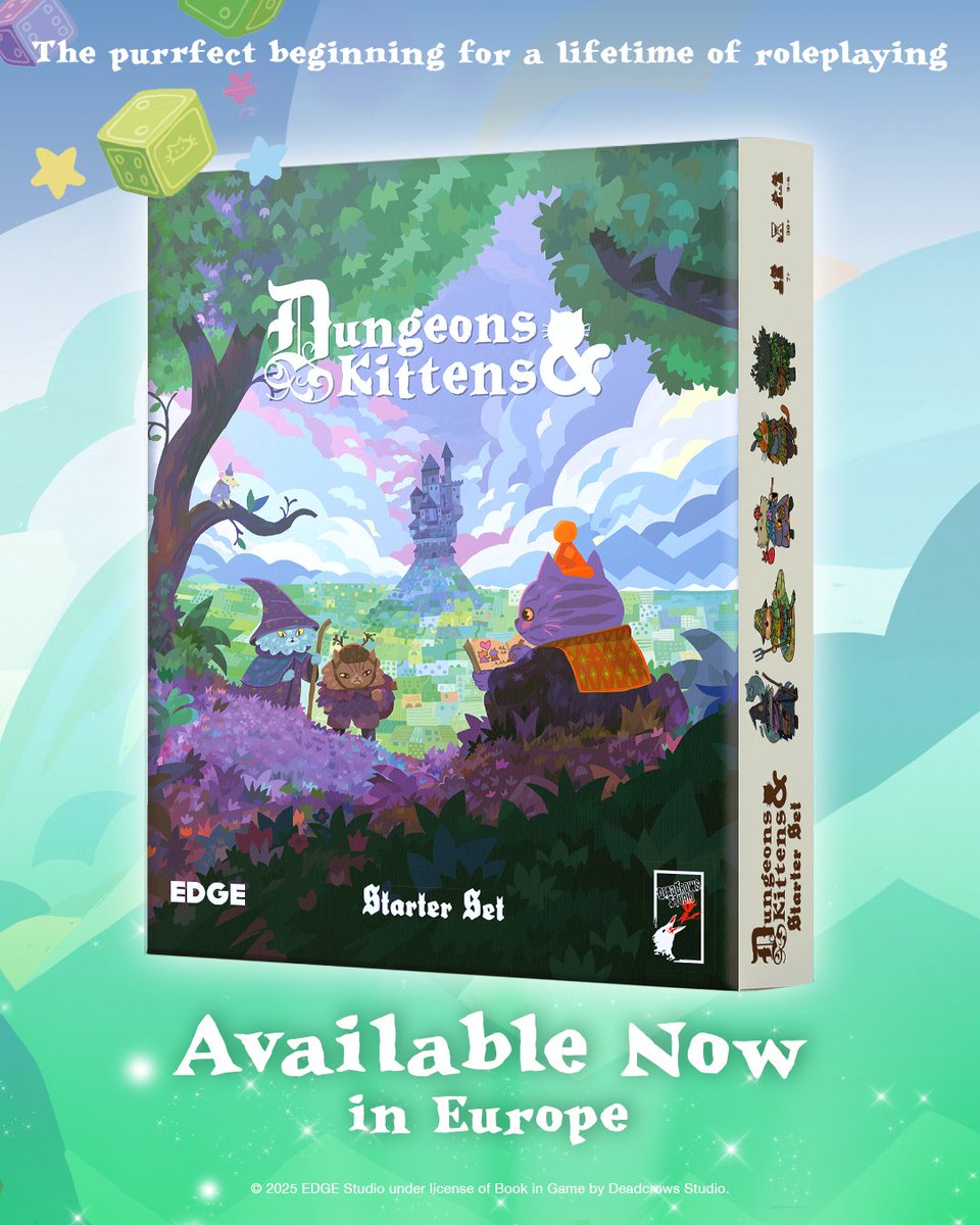 🌍After a long and daring journey across the seas, the kittens have arrived in Europe!
They have braved waves and winds to bring Dungeons &amp; Kittens to adventurers across the continent.
The Starter Set is now available in Europe🎉
bit.ly/43gVovP
#dungeonsandkittens #ttrpg
