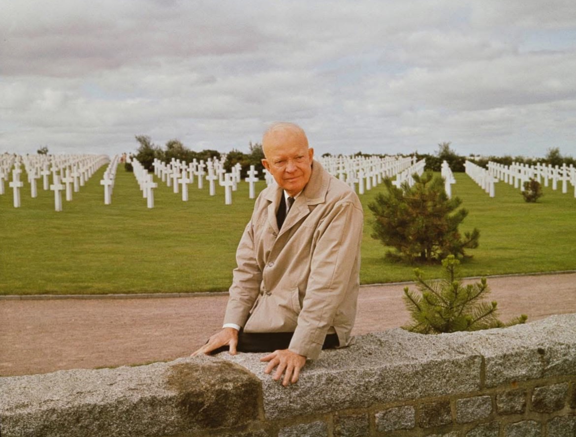 Dwight D. Eisenhower re-visits Normandy in 1964.  🇺🇸