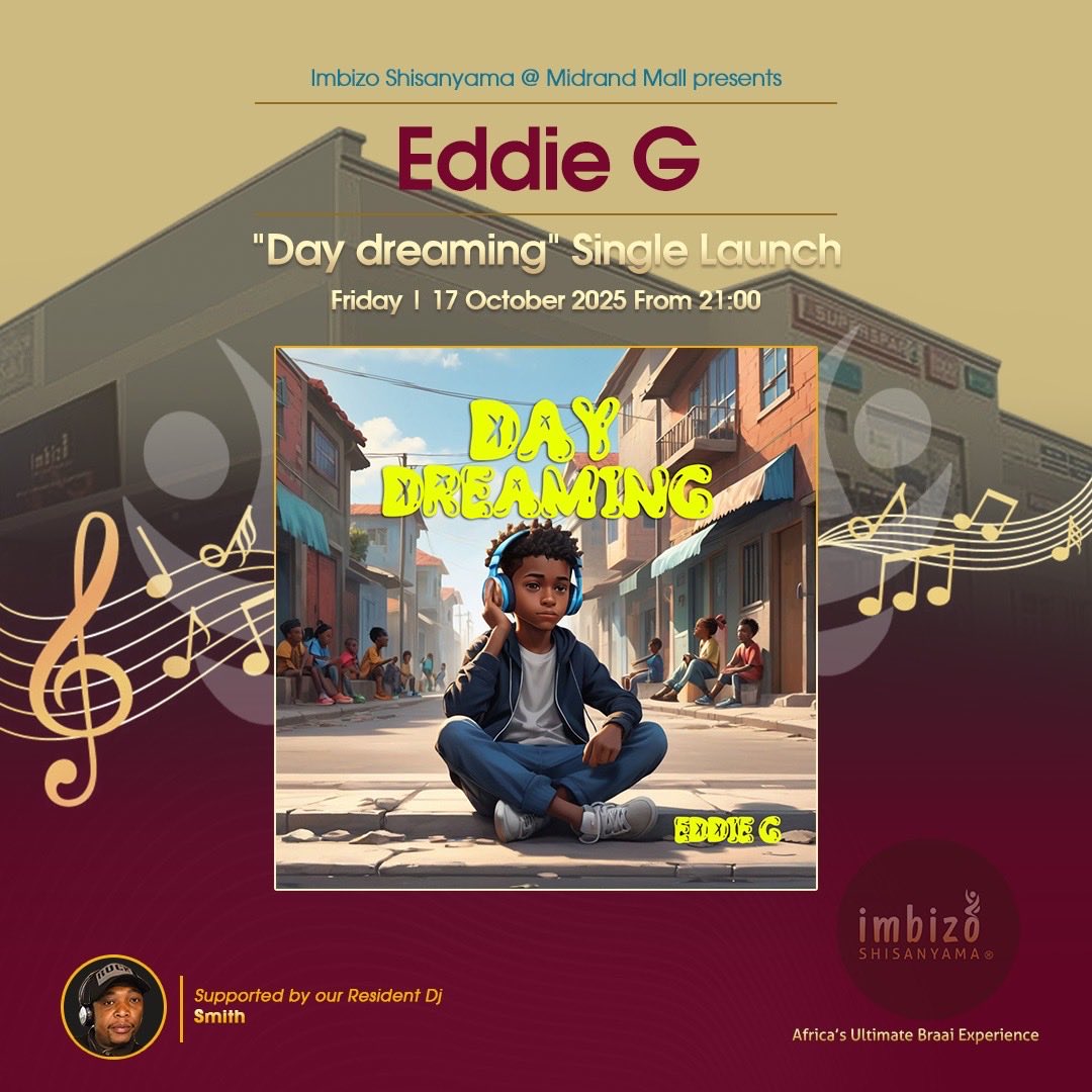 Day dreaming single launch. 
Come join us for this beautiful experience 

#goodmusic

___________________
#ImbizoShisanyama
Africa’s Ultimate Braai Experience!®