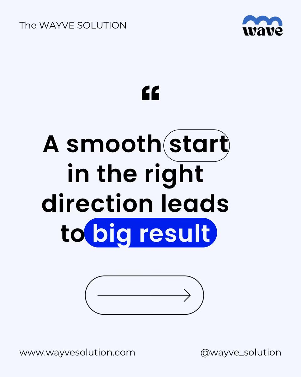 Wayve_solution's tweet image. Momentum matters! 🚀 Wayve Solutions: A smooth start in the right direction sets the stage for big results. Let&apos;s get moving! 💡 #WayveSolutions #SmoothStart #BigResults