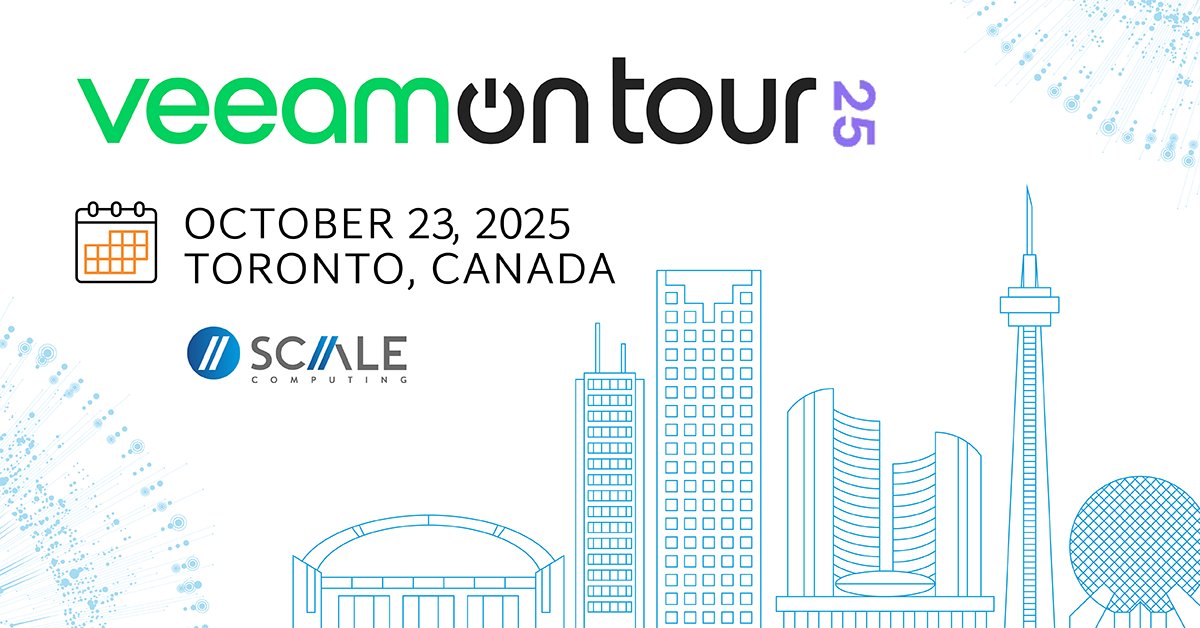 ScaleComputing's tweet image. Scale Computing is attending VeeamON Toronto October 23rd! Join our experts, Iaman Rashid & Arash Naderi, as we dive into the future of data protection & IT innovation with the Canadian @Veeam Software community.
veeam.com/resources/even…
#VeeamONTour #TorontoTech #ScaleComputing