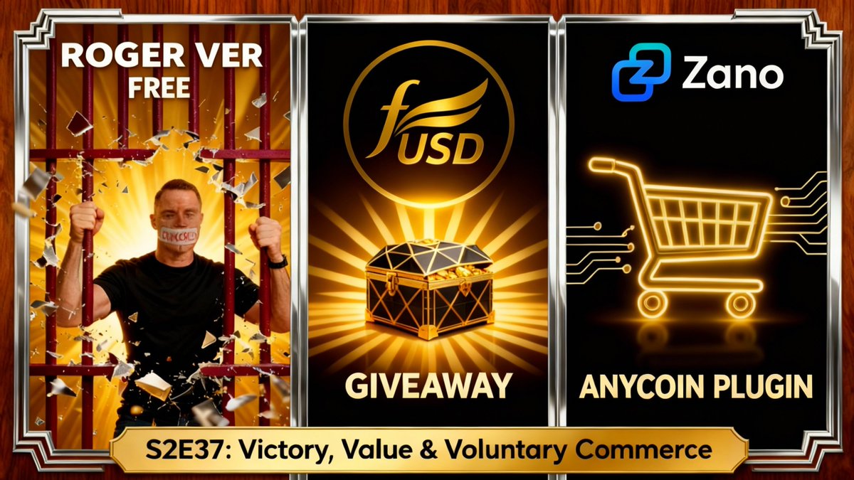 AaronRDay's tweet image. BREAKING: 

Roger Ver is FREE. After 109 years of threatened prison time stemming from Biden&apos;s War on Crypto, he&apos;s out and we&apos;re celebrating LIVE tonight at 6PM ET. 

Plus: Freedom Dollar giveaway and the WooCommerce plugin that lets ANY merchant accept Zano privately. This is…