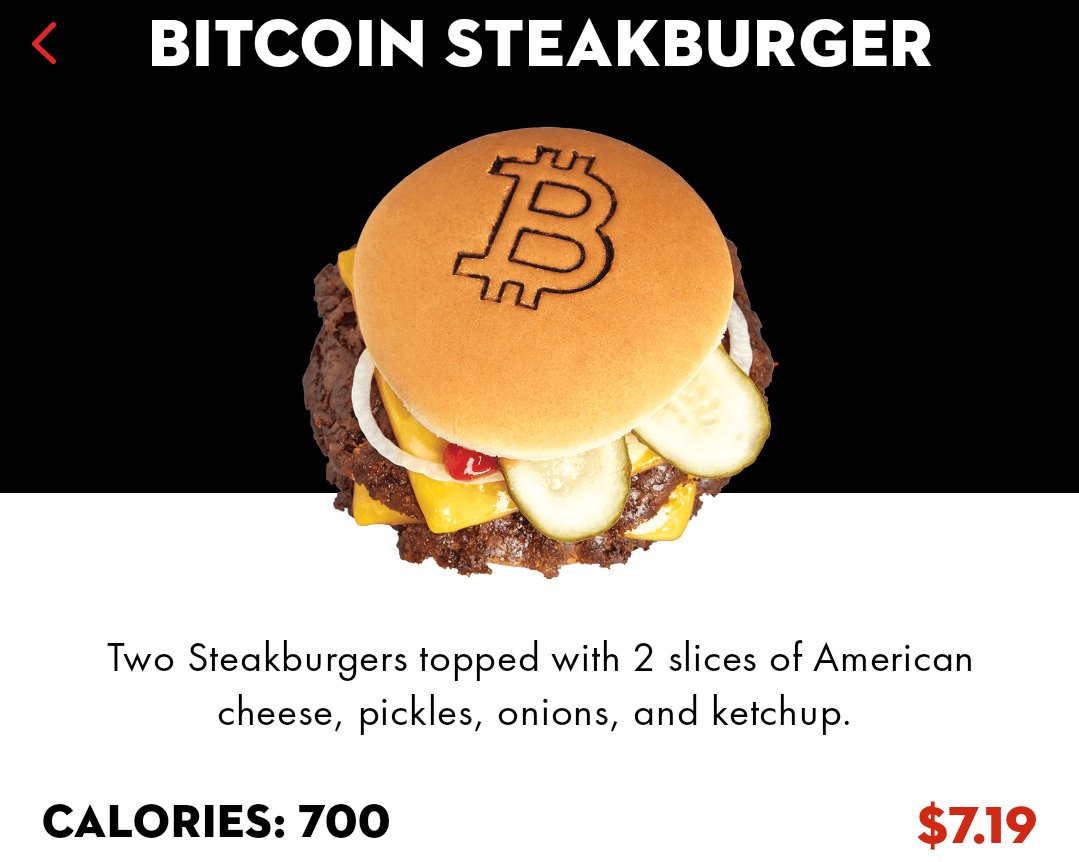 Bitcoin Steakburger from Stake 'n Shake