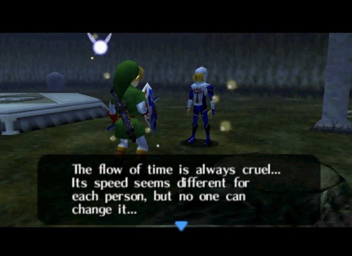 fancyoverture's tweet image. Shiek's messages didn't make a lot of sense to me as a kid, but playing the game nowadays brings all new meaning. Time affects everyone differently, we can't stop how it moves, we can only choose how to sail through it