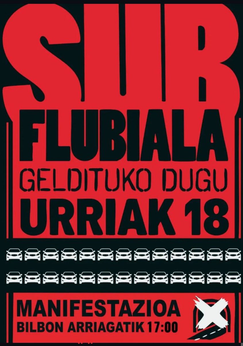 Larunbat honetan Subflubialaren aurkako manifestaziora batzeko deialdia egin nahi dugu. Subflubiala bezalako azpiegiturek sakondu egiten dute Getxoko HAPO honek pleanteatzen dituen kalte ekologiko eta sozialetan. Alegia, neurririk gabeko hazkunde jasangaitza eta indibidualismoa.