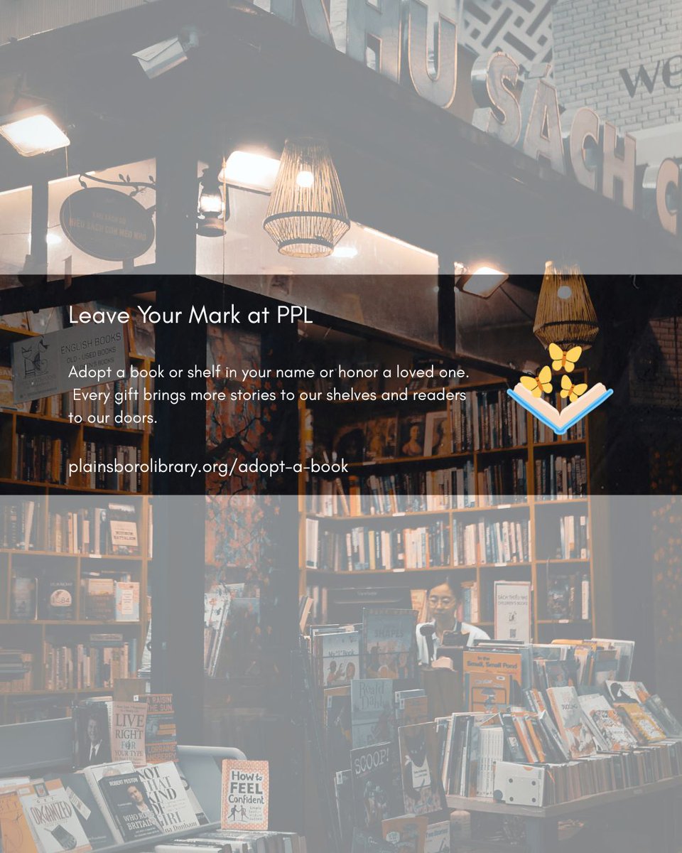 PlainsboroLib's tweet image. Fuel the love of reading—one adopt at a time. 🕮
From bookplates to shelf sponsorship, your donation supports literacy and community.
Learn more &amp;amp; adopt: plainsborolibrary.org/adopt‑a‑book
#AdoptABook #PPLSupport #NJLibraries