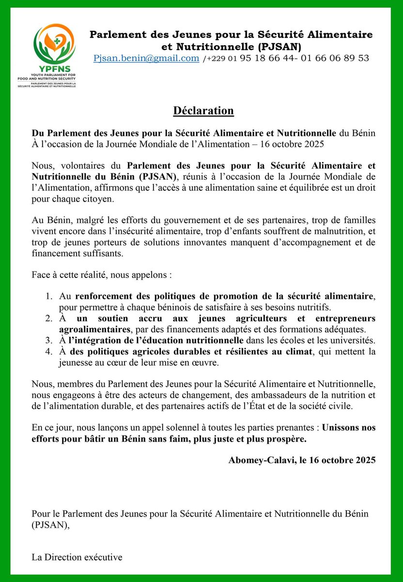 Parlement Jeune Sécurité AlimentaireNutritionnelle tweet media