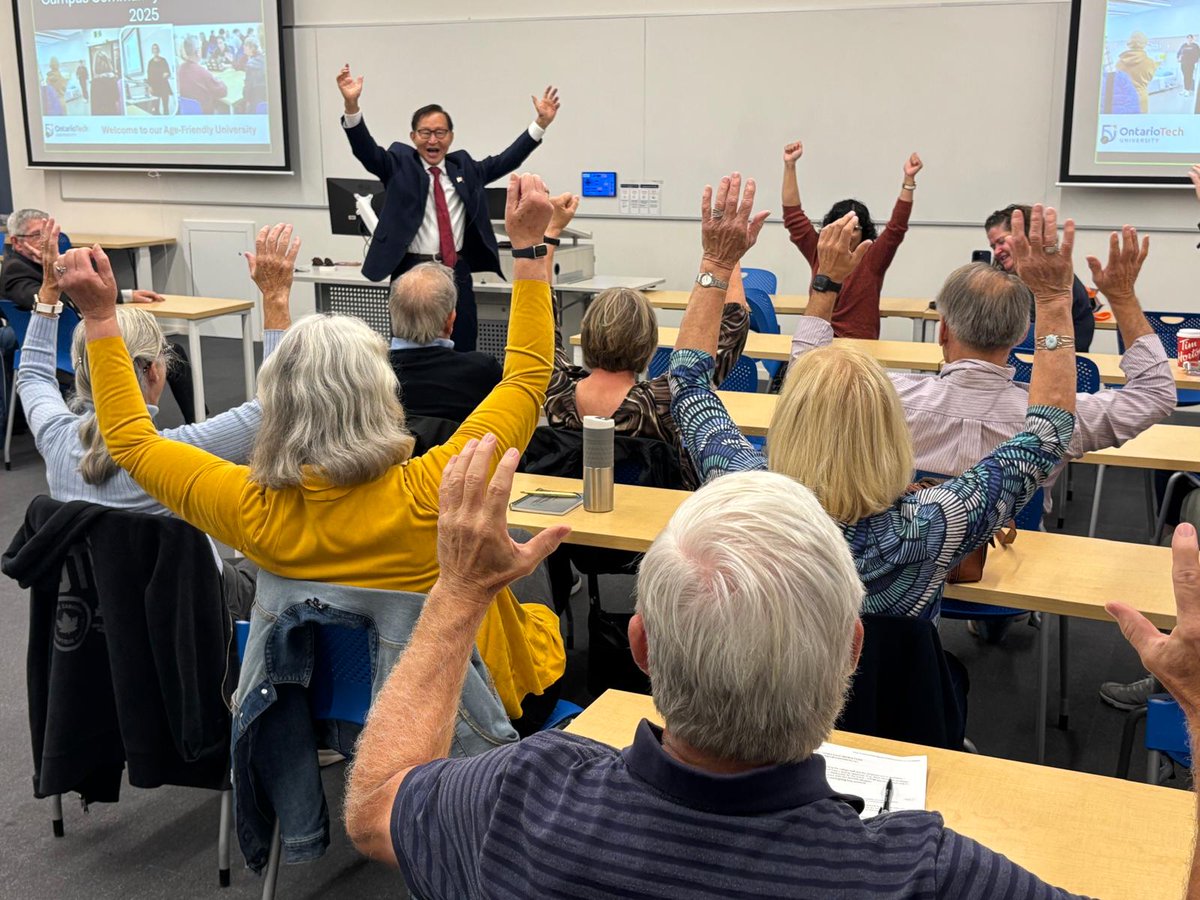 So pleased to be invited to speak <a href="/ontariotech_u/">Ontario Tech University</a>  on the innovation and research being done to benefit #seniors. 

Always important to inform seniors on the many ways they can enhance their lives, including our record funding for programs that keep seniors active.
