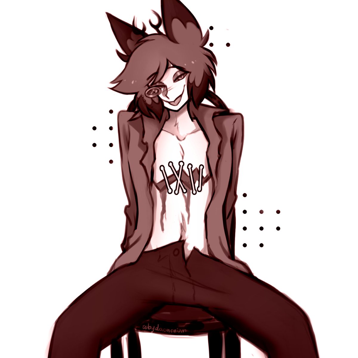 rubydaemonium's tweet image. Alastor sketch :3 #AlastorHazbinHotel #rkgk