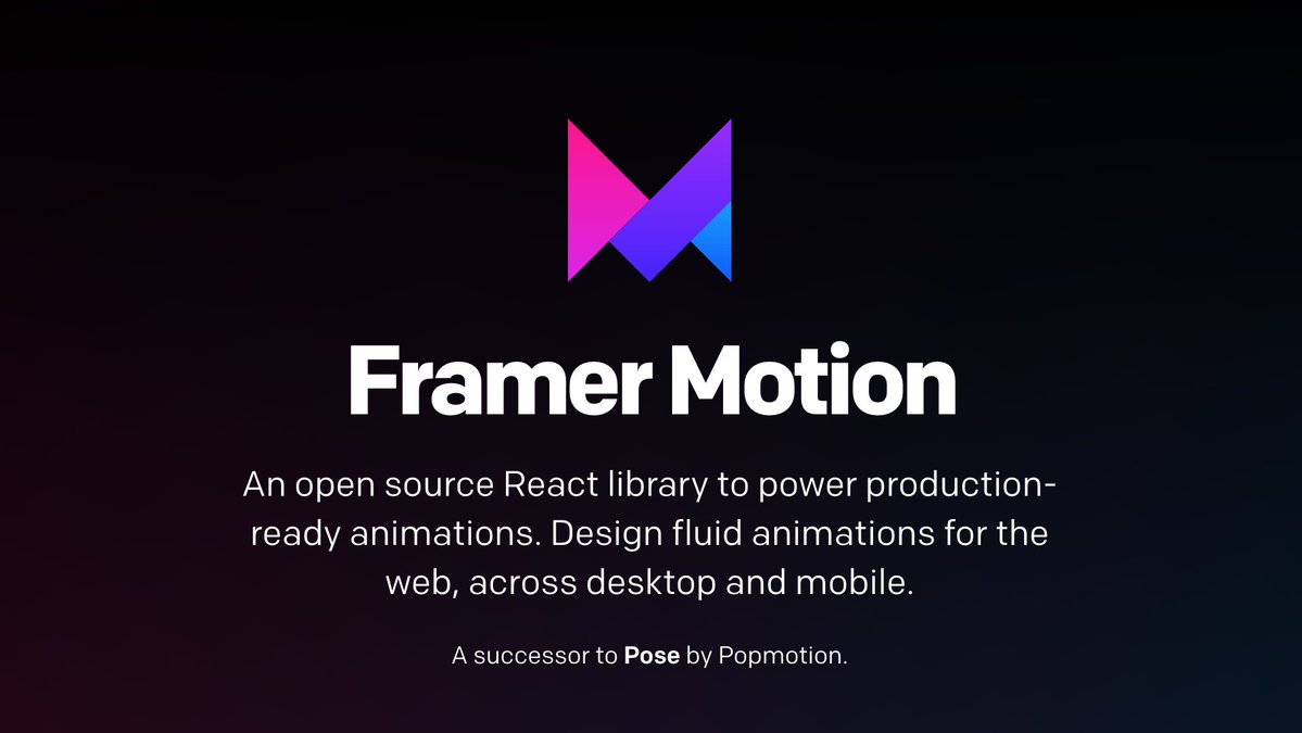 tehami_326's tweet image. Just started learning Framer Motion  loving how smooth and intuitive animations can be with React! 🔥

#ReactJS #FramerMotion #WebDev