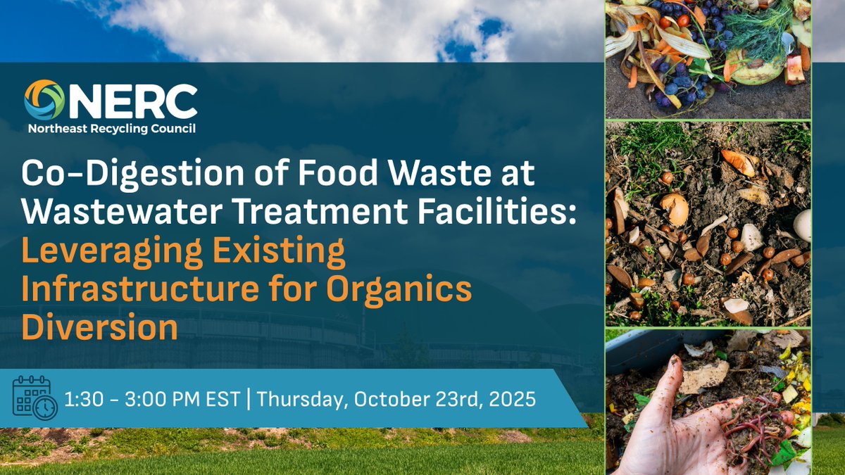 Join us Thursday, October 23rd where we will explore how wastewater treatment plants are tapping into existing infrastructure to co-digest food waste, creating a cost-effective, sustainable pathway for organics diversion

Register Now: //bit.ly/41TcjnC