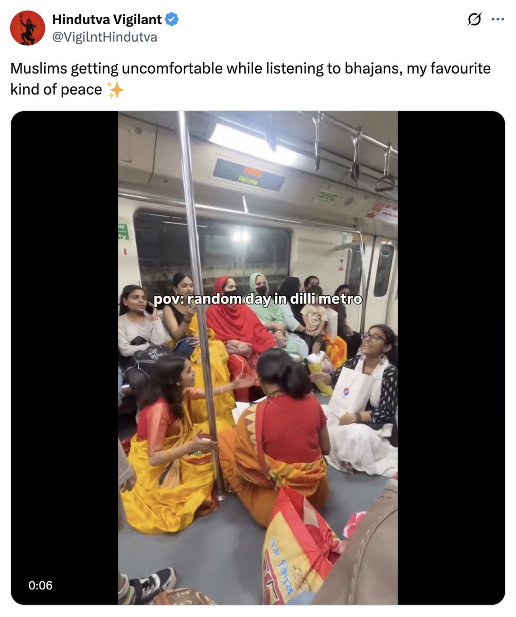 _amitbehere's tweet image. For every one Muslim that is bothered by this public and noisy nautanki,

FOUR HINDUS are bothered as well. 

Those poor Hindu women look miserable staring into the phone praying for this noisy nightmare to end.