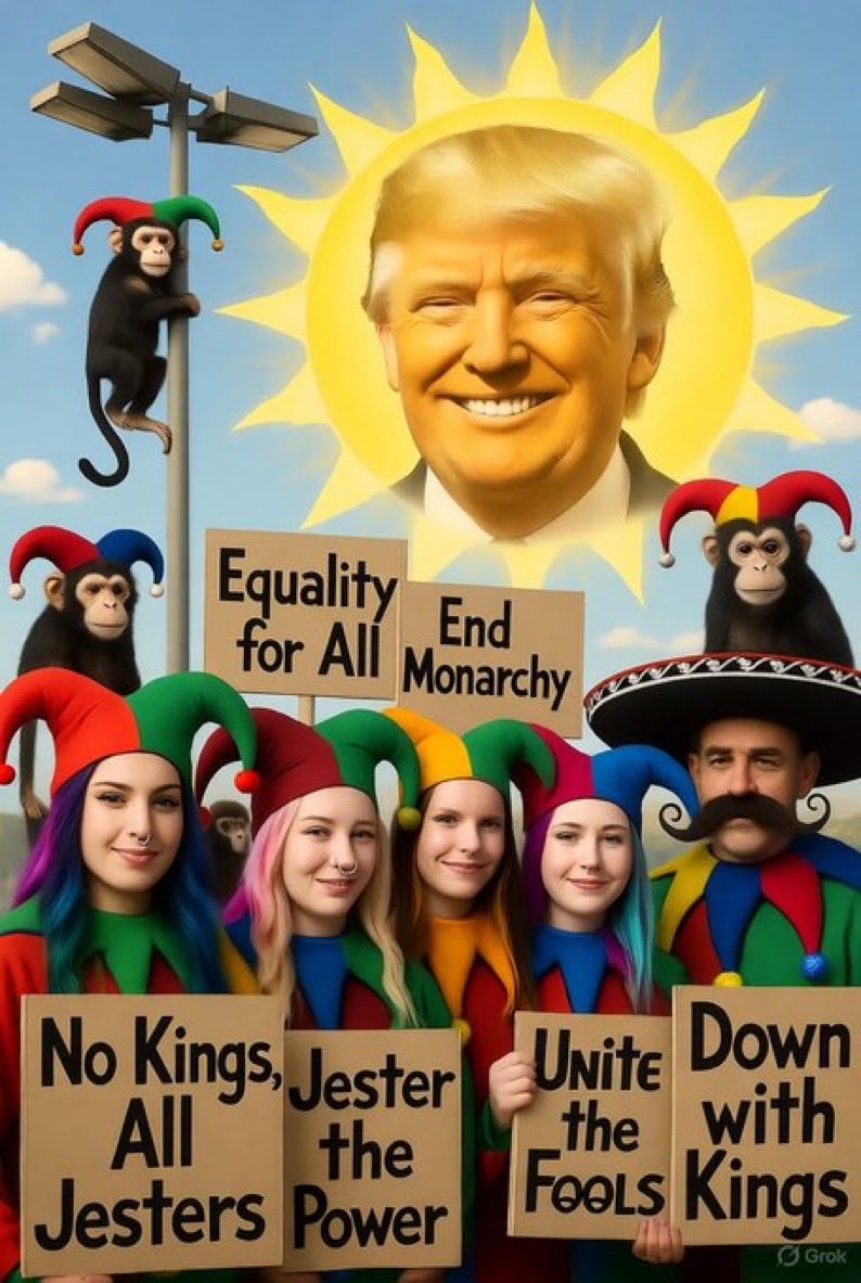 LibTearCreator1's tweet image. No Kings, All Jesters!
Let’s get No Kings, All Jesters trending today!
Drop it on the comments and repost!